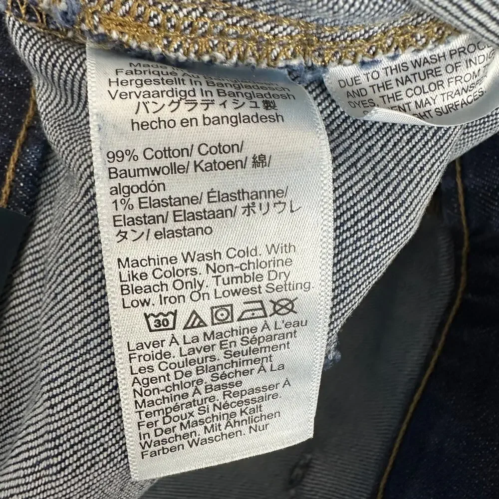 J.Crew Slim Wide Leg Sailor Jean All Day Stretch Dark Denim Wash Blue US 35 NWT